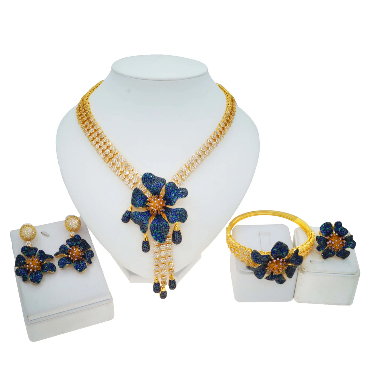 Zhuerrui Customized Bridal Gold Jewelry Set High-end Multi Color BeadsJewelry Sets Favors Women Valentine's Day Gift HZ24002228
