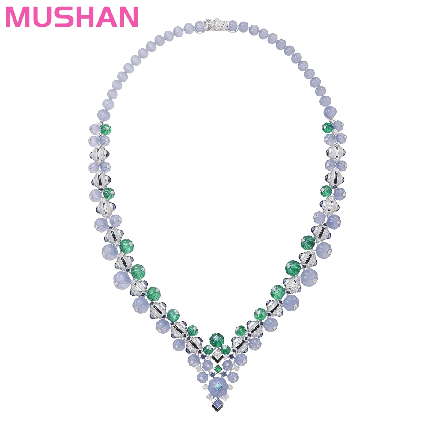 MUSHAN Luxury Brand Designer Necklace 925 Sterling Silver with High Carbon Diamond Charm Tutti Frutti Style for Weddings Gifts