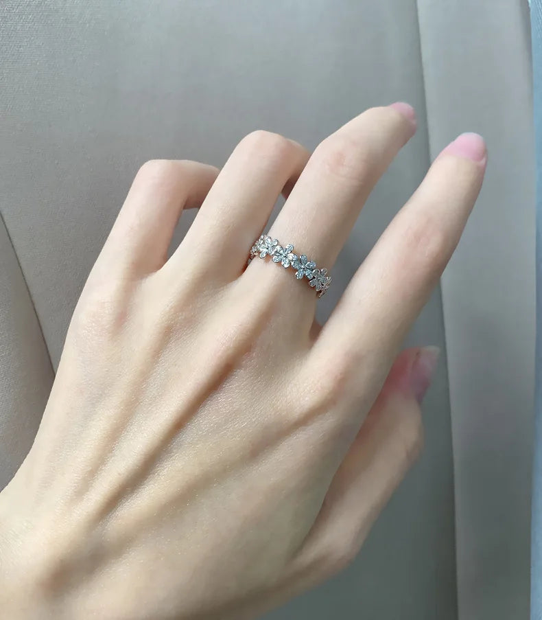 SILVERELLI Little Daisy Zircon Ring | 925 Sterling Silver | Multi-Plated