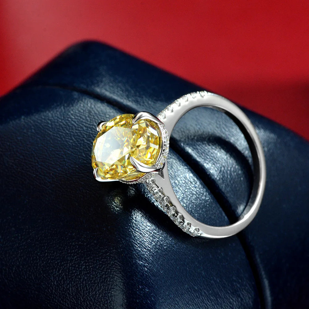 MuShan Jewelry Factory 4ct High Carbon Diamond Ring 925 Set With 9*13 European and American Style Light Luxury Ring