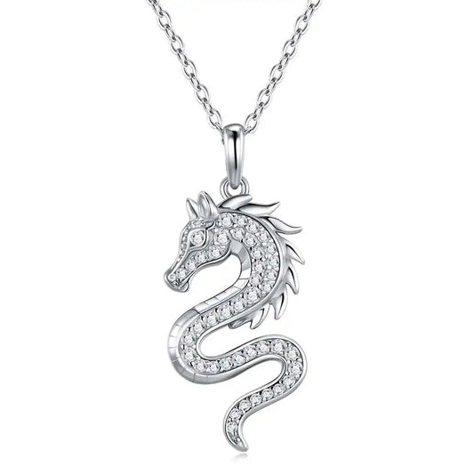 S&S Year of the Horse VVS Moissanite Pendant Necklace | 925 Silver 18K Gold Plated | S&S Collection