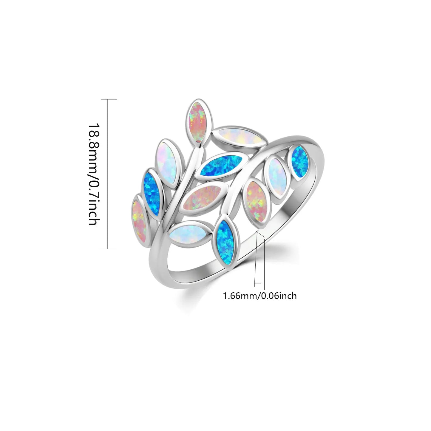 Ring | Iridescent Gem Inlay Band | Modern Silver/Gold Plated Women's Trendy Fashion Jewelry