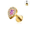 ASTM F136 Titanium Helix Earring Labret 16G Star Shape CZ Paved Internal Thread Punk Style Nose Studs Piercing Jewelry Wholesale
