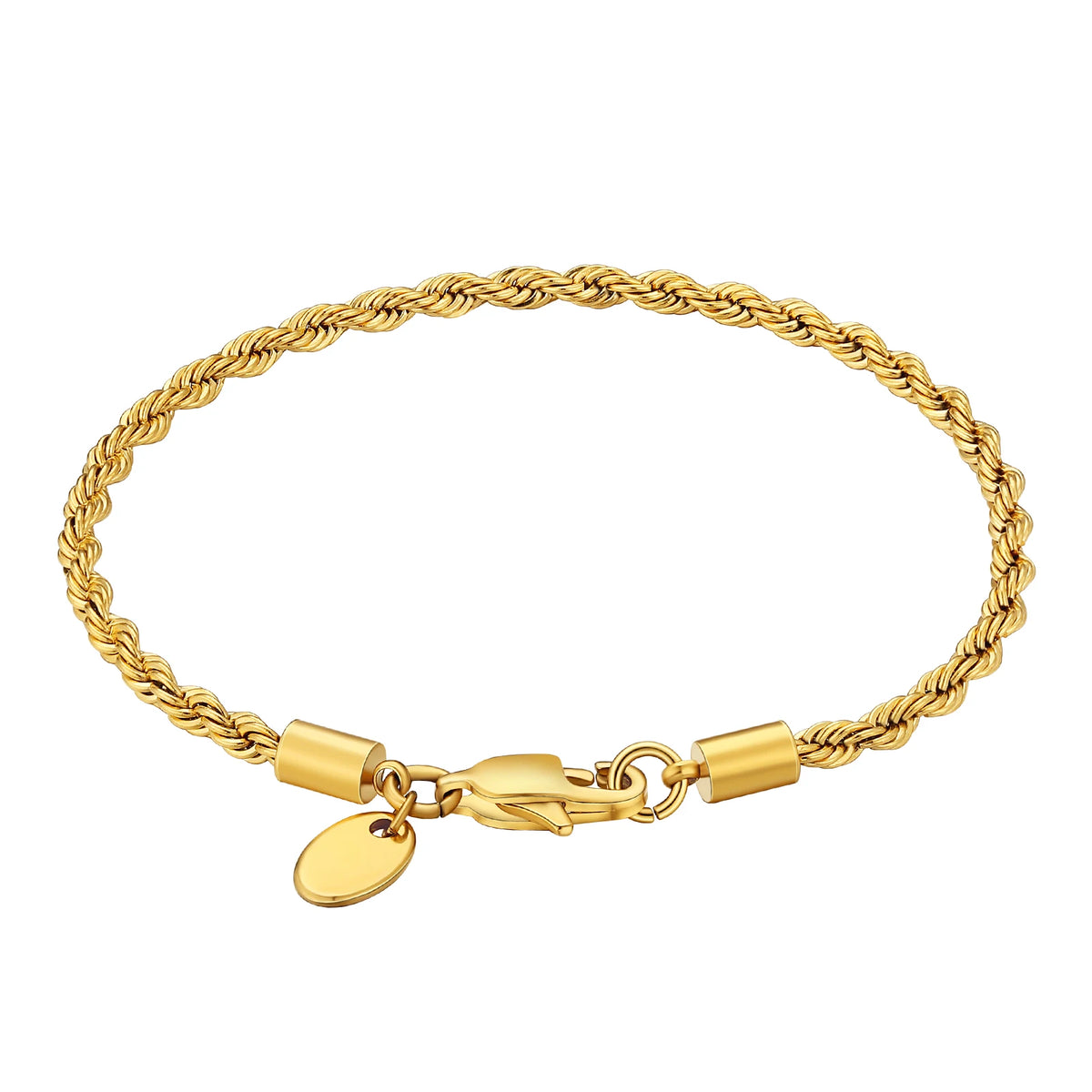 BiG-BOSS 5mm 3mm Women Simple Cuban Link Chain Men Jewelry Classic 18K Real Gold Plated 316L Stainless Steel Figaro Rope Bracelet