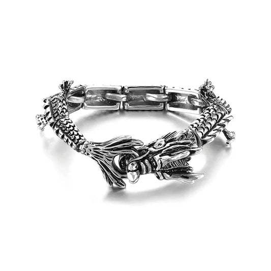 KALEN Men Punk Stainless Steel Vivid Tiger/Leopard/Dragon Design Links Bracelet