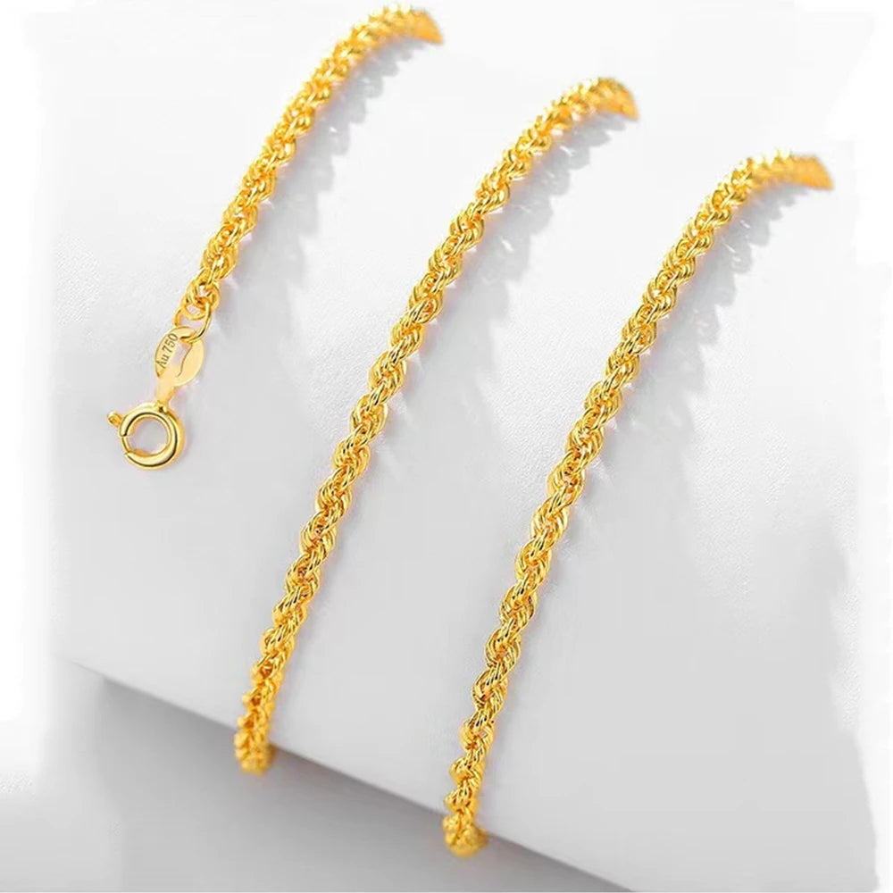 Gioiellieri High Quality Engagement Wedding Christmas Gift Woman Necklace Button Chain Gold Jewelry 18k Real