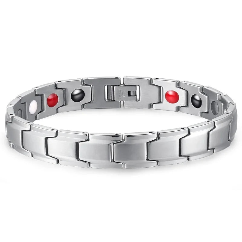 Magnetic Therapy Bracelet Health Care Germanium Energy Magnetic Therapy Titanium Steel Bracelet for Men