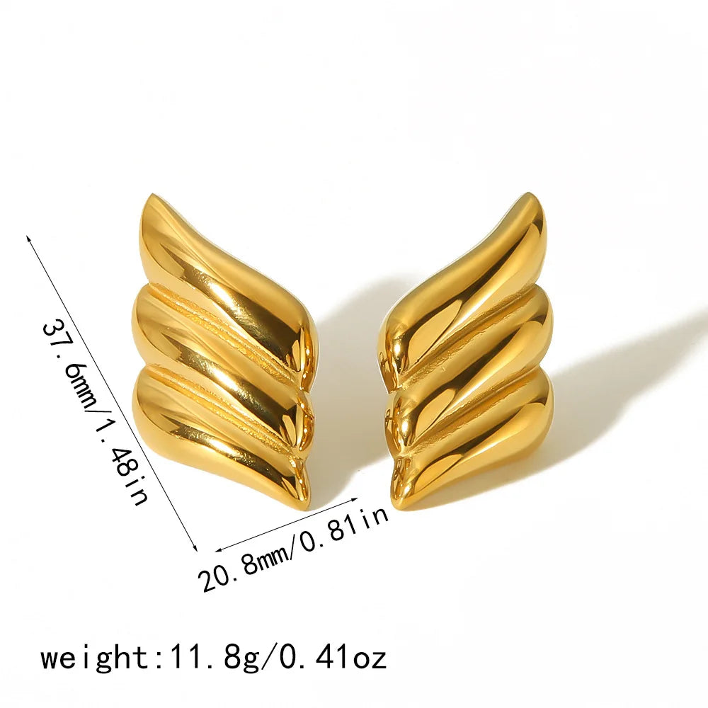 S&S Geometric Line Stud Earrings | 18K Gold Plated | S&S