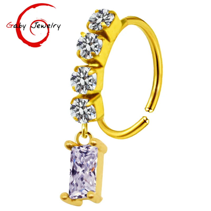 S&S Stainless Steel Dangle Hoop Nose Ring Collection | 66 Designs