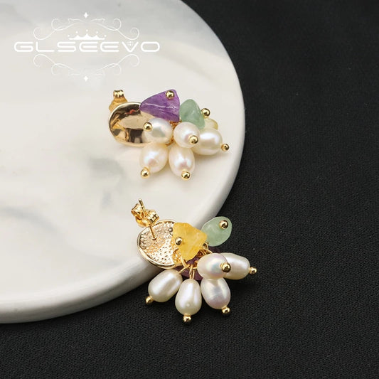 Original Design Colorful Crystal Deads Earrings Korean Fashion Style Cute Woman Eardrop Exquisite Charms Banquet Jewelry