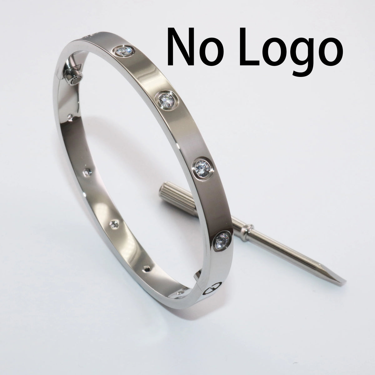 S&S Fashion Zircon Brand Screwdriver Screw Love 316L Stainless Steel 18K Gold Plated Bangle Bracelets for Women and Men