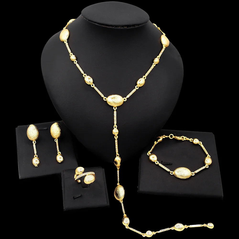 Zhuerrui New Design Brazilian Jewellery Set Italian Designs 24k Gold Plated Jewelry Set Artificial Jewellery Sets HN21010314