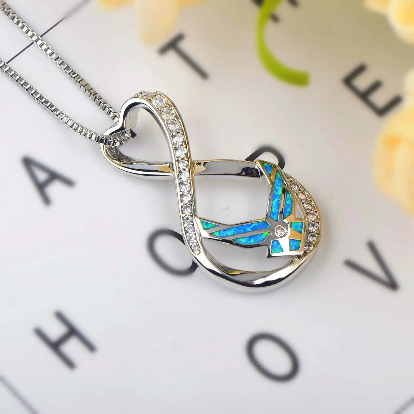 Chic Infinite Symbol Necklace Aobao Wing Detail Pendant Fashion Jewelry