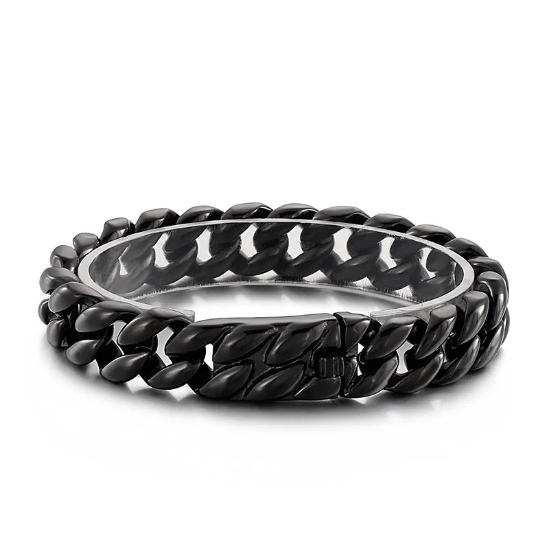 KALEN Hip-hop Stainless Steel Fashion Jewelry Bracelets Cuban Style Links Bracelet for Men