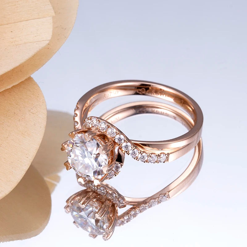 Gemfiori MSR-787 Custom Ring Jewelry 2.5ct D VVS2 Engagement Ring 18k Rose Gold Round Cut Luxury Lab Grown Diamond Ring