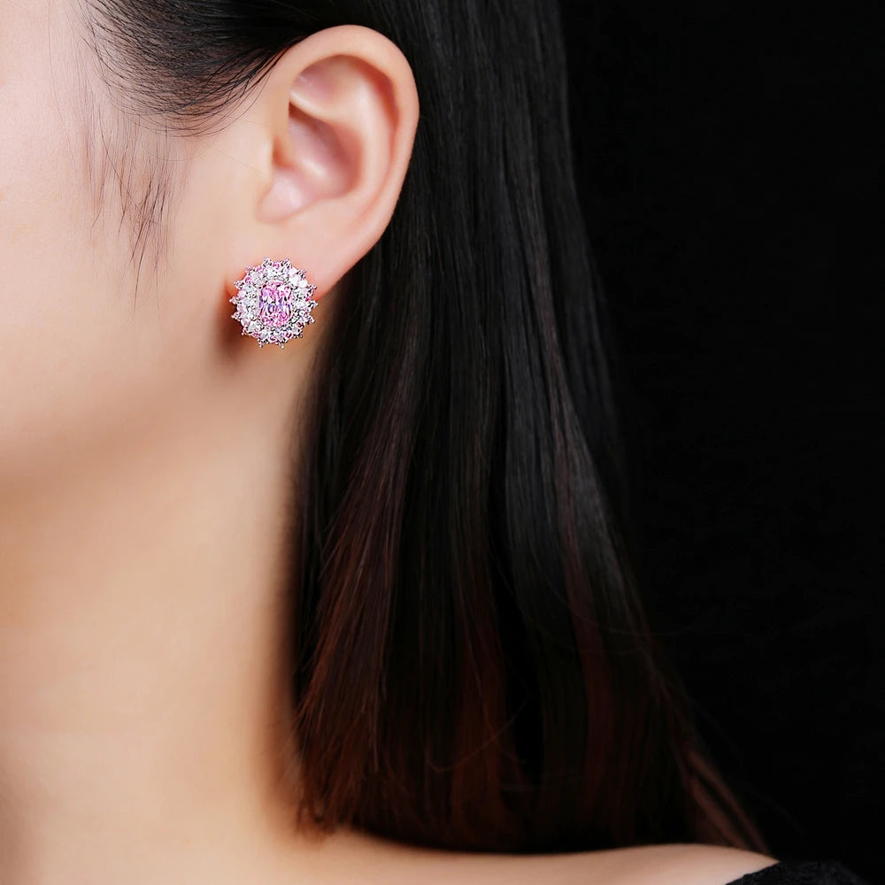 MuShan Jewelry Factory Pure Silver Stud Earrings Light Luxury and High End Accessories Earrings High End Earrings Silver Jewelry