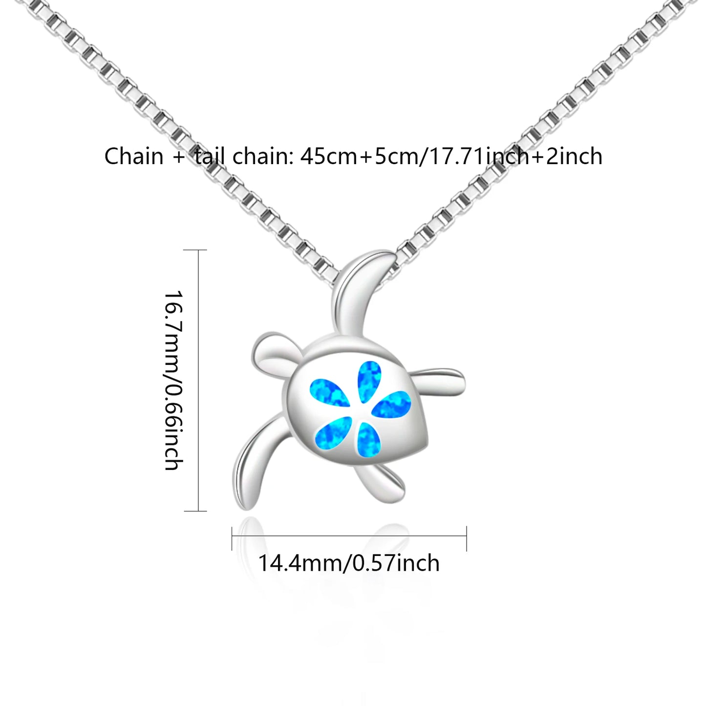 Animal Geometric Christian Copper Opal Silver Plated Box Chain Necklace Aobao Trendy Gift
