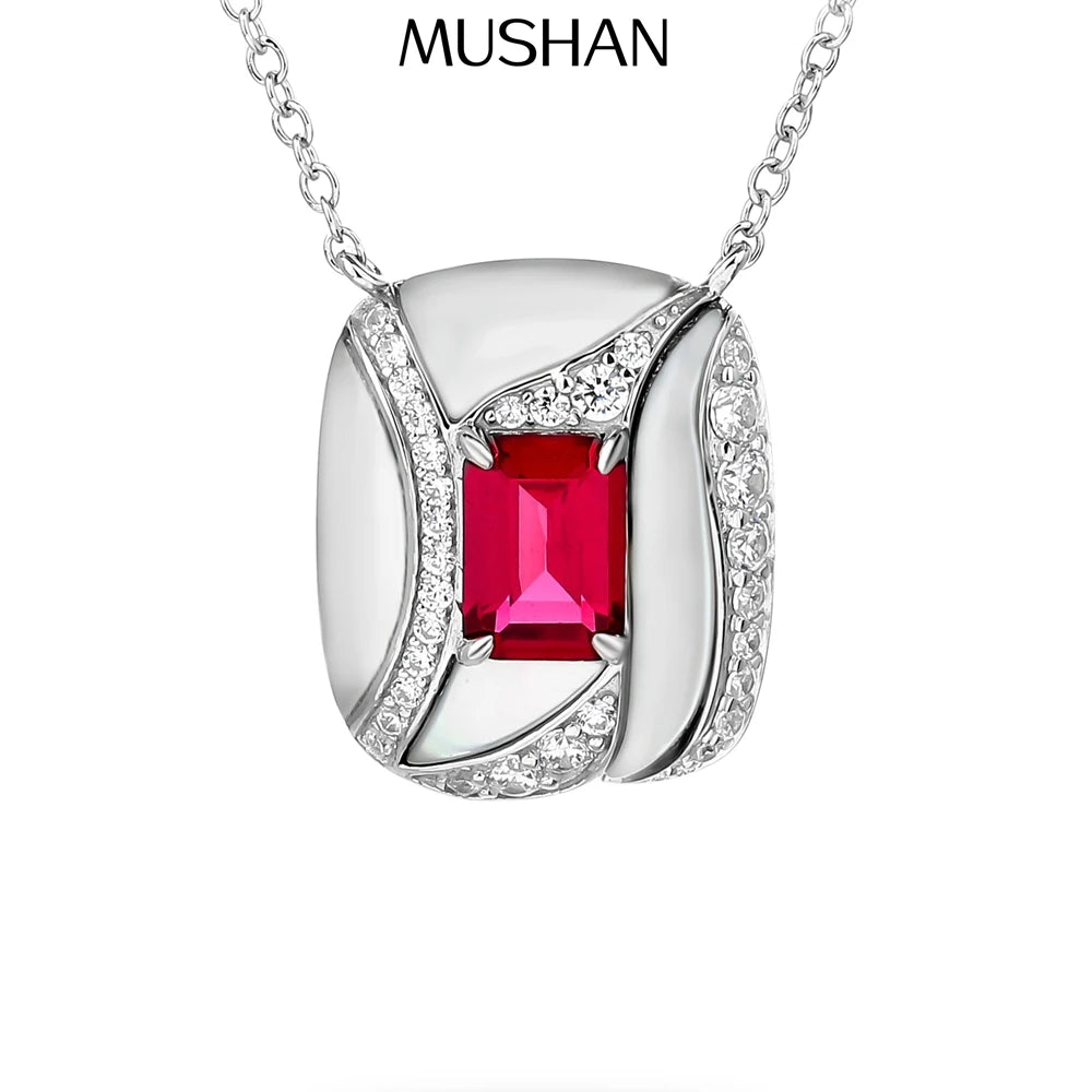 MuShan Jewelry Factory 925 Sterling Silver Necklace for Women High End High Carbon Diamond Cross Border Bestseller