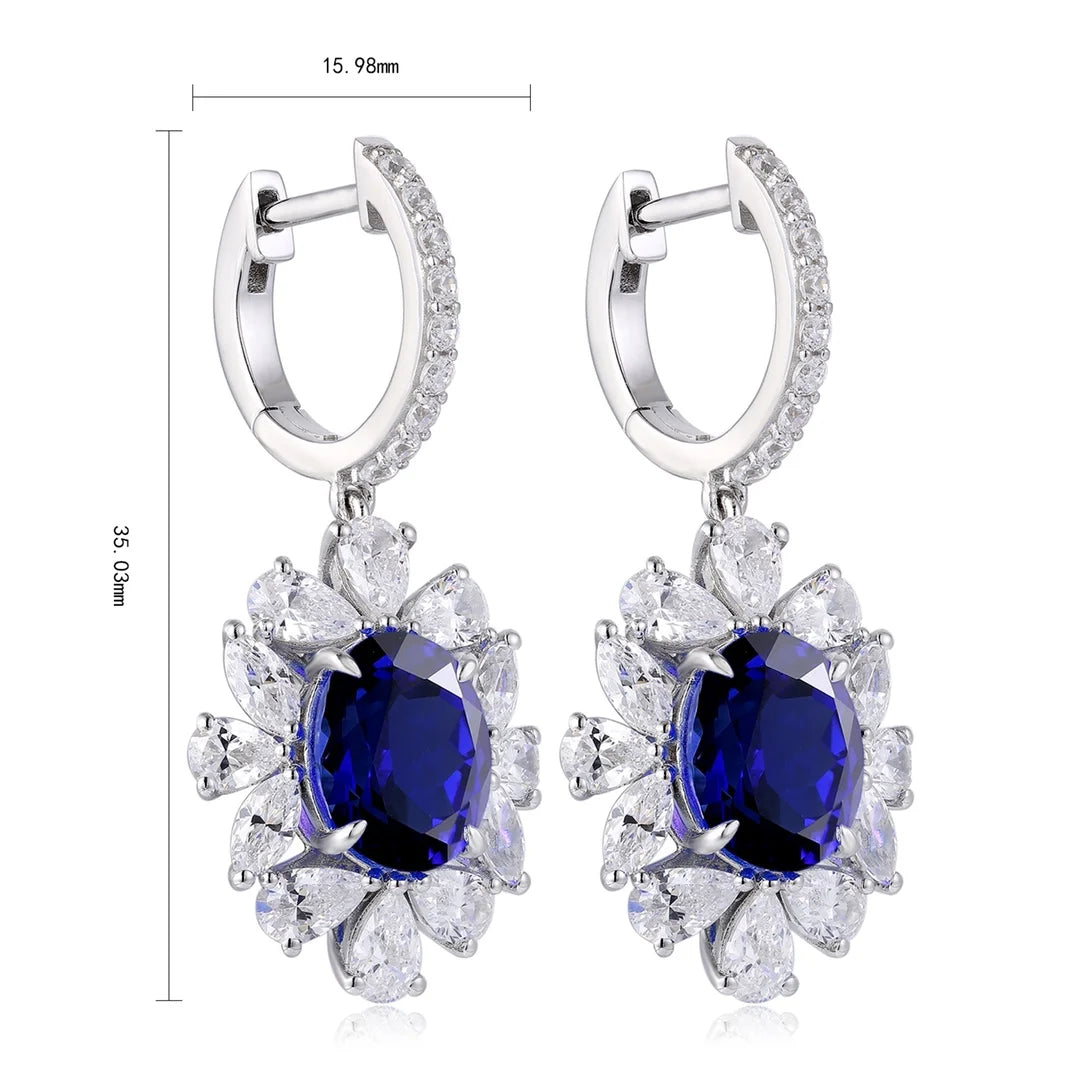 Gemfiori Anster High Quality S925 Lab Grown Sapphire Earring Stud Dainty Gemstone Stud Earrings for Women Daily Wear Gift