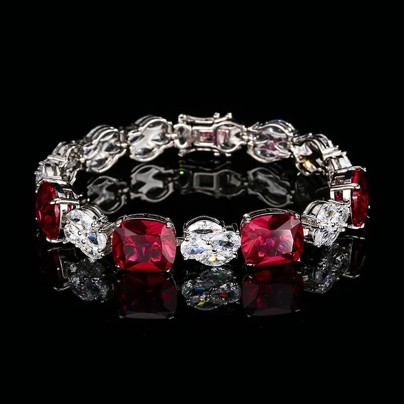 Vintage Style ZIRCON Bracelet for Women Retro 10x12mm Main Stone Oval Cut Sparkling CZ Luxury Jewelry
