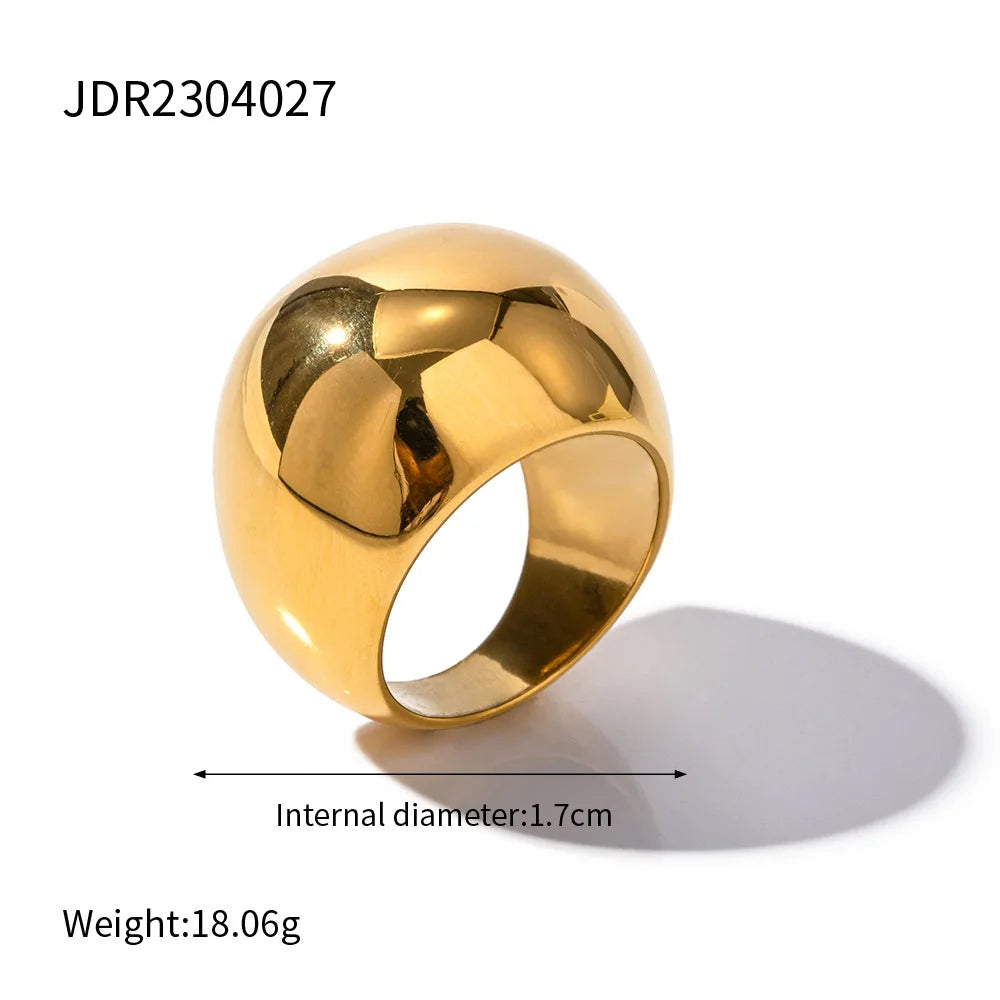 S&S Zircon Geometric Statement Ring | 18K Gold Plated | S&S