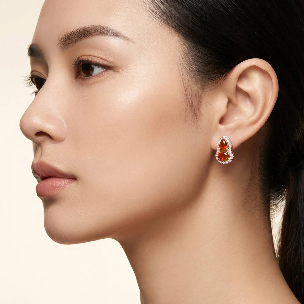 Gioiellieri Natural Red Sapphire Earrings 925 Sterling Silver Stud Earrings with Pigeon Blood Red Oval Cut Gemstone for Women Luxury Jewelry