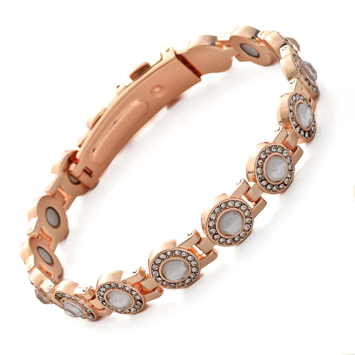 Euro-American Cross-border Hot-selling Magnetic Bracelet Stylish Luxury Lucky Clover Design Kevlar Natural Stone Single-Row
