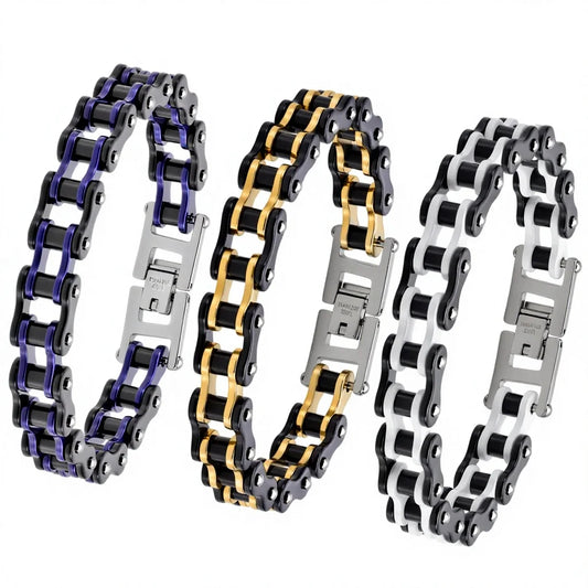 REBEL Galleria Mark BIKE Chain Bracelet in Stainless Steel