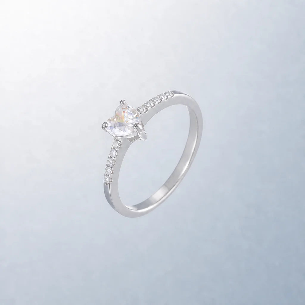 Gioiellieri Heart Cut Lab Grown Diamond Ring 1Carat D VVS2 9K 10K 14K 18K White/Yellow/Rose Solid Gold Women Fine Fashion Jewelry