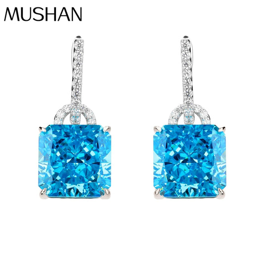 MUSHAN Jewelry Factory Pure Silver Stud Earrings Electroplated Platinum High Carbon Diamond Bestseller in Europe and America