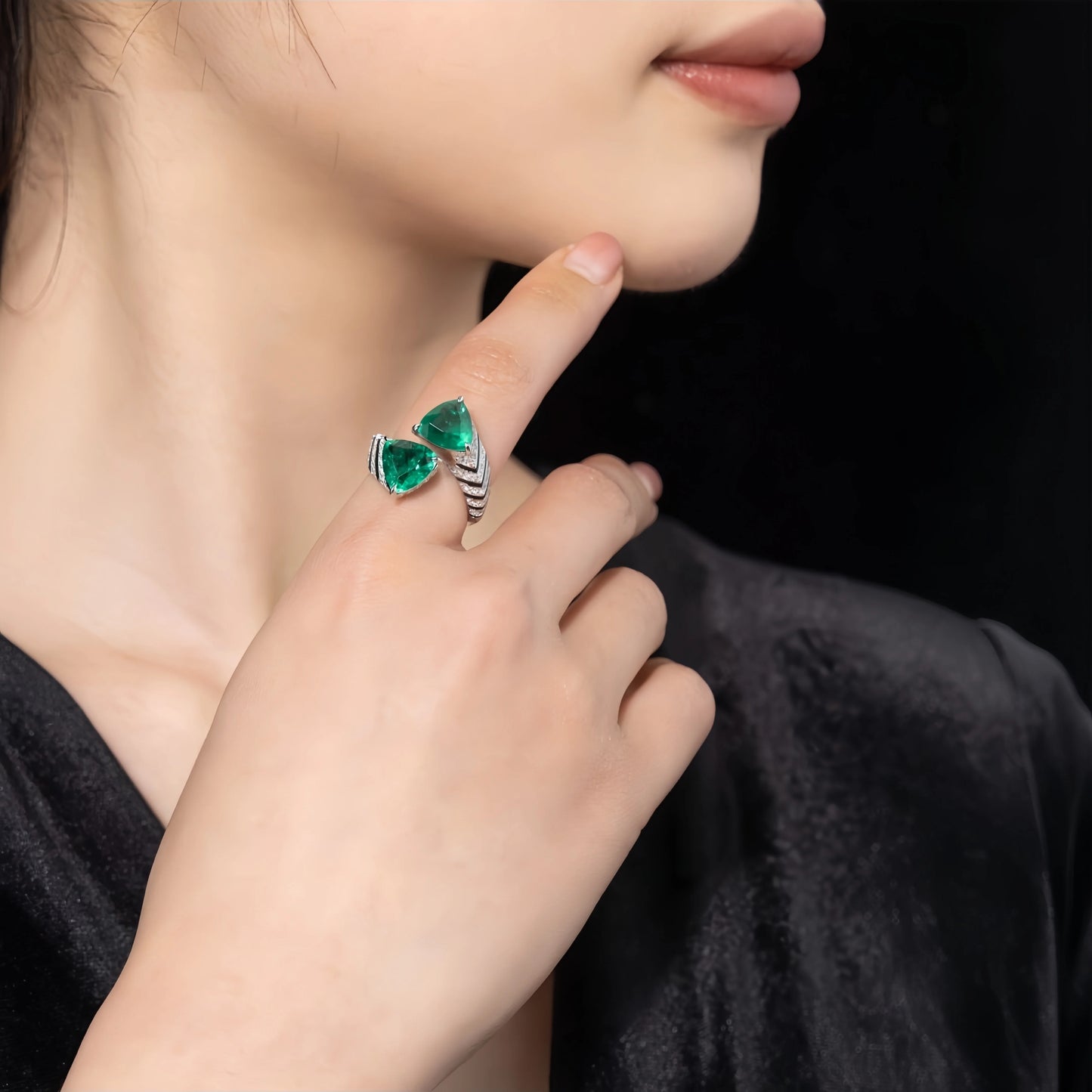 MUSHAN Jewelry Factory's Luxury Designer 925 Sterling Silver Ring High Carbon Diamond Adjustable for Women-for Wedding Party