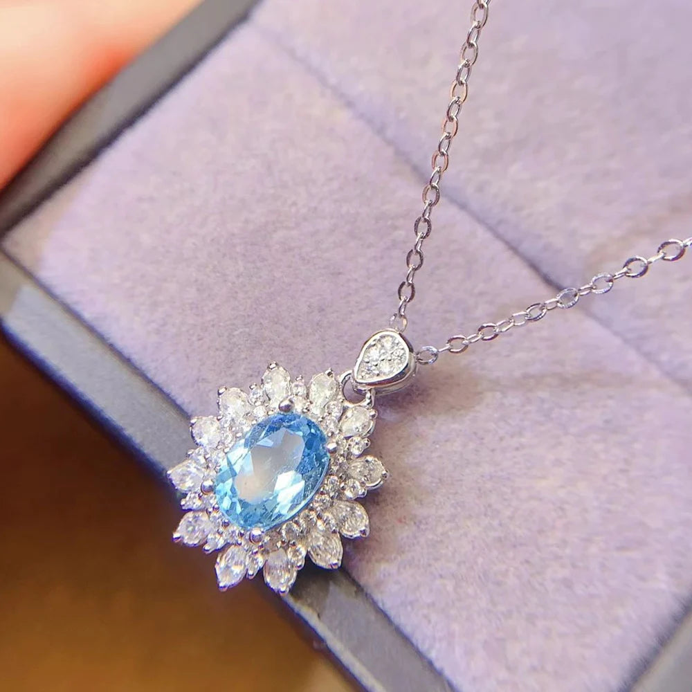 Gioiellieri Modern Minimalist 925 Sterling Silver Rhodium Plated Luxury Solitaire Fireworks Cutting Natural Crystal Pendant Necklace for