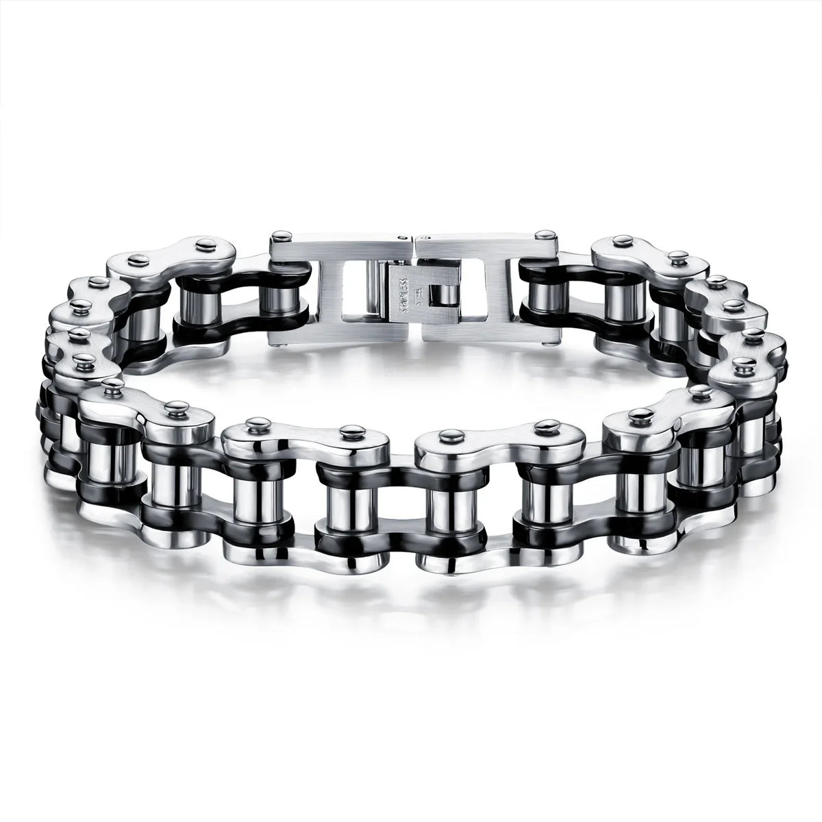 REBEL GOLDIX 316L Stainless Steel Punk Biker Bracelet for Men Fashion Charm Bike Bicycle Chain Hombre Pulsera Acero Inoxidable