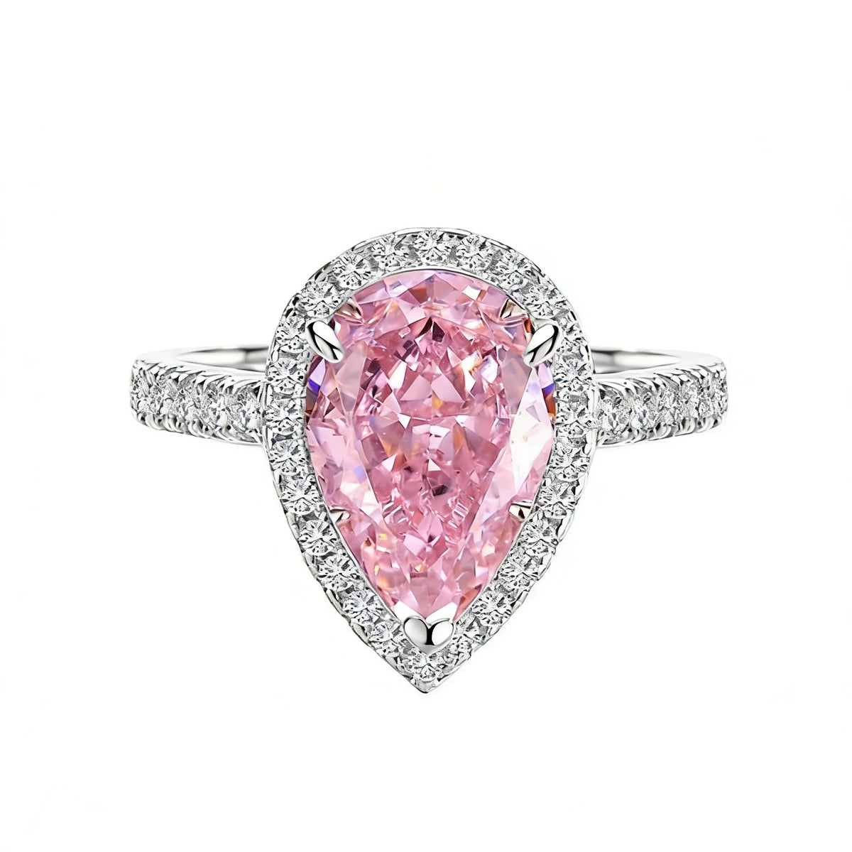 Wholesale Waterproof 5A 8A Pink Cubic Zirconia Rings 925 Sterling Silver OEM ODM Custom Factory Direct Ring Jewelry Manufacturer