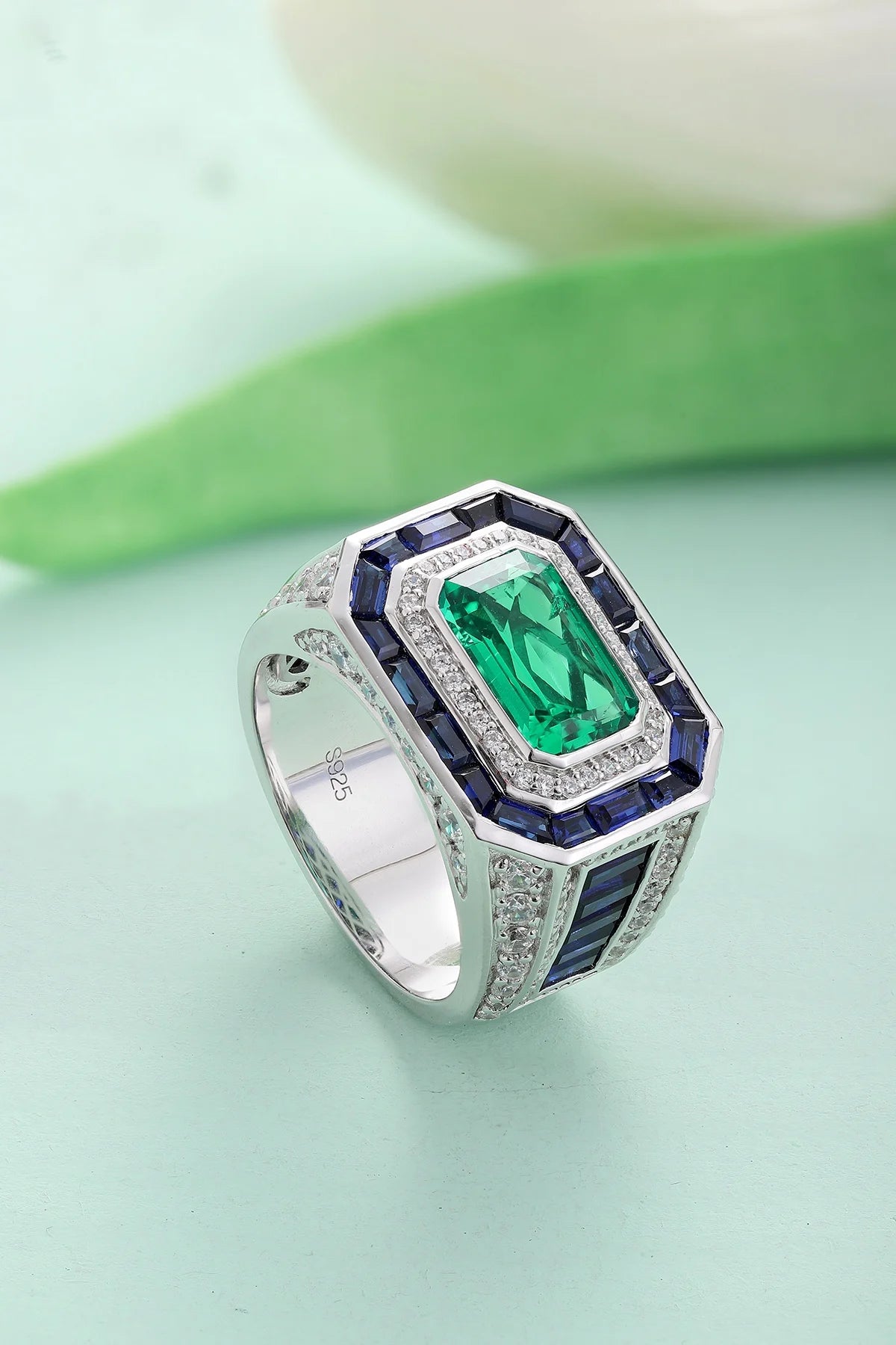 Gemfiori Men's Rings Can Be Customized with Emerald Ring Have an Ample Supply of Cultivated Gemstone Rings Make Great Gifts.