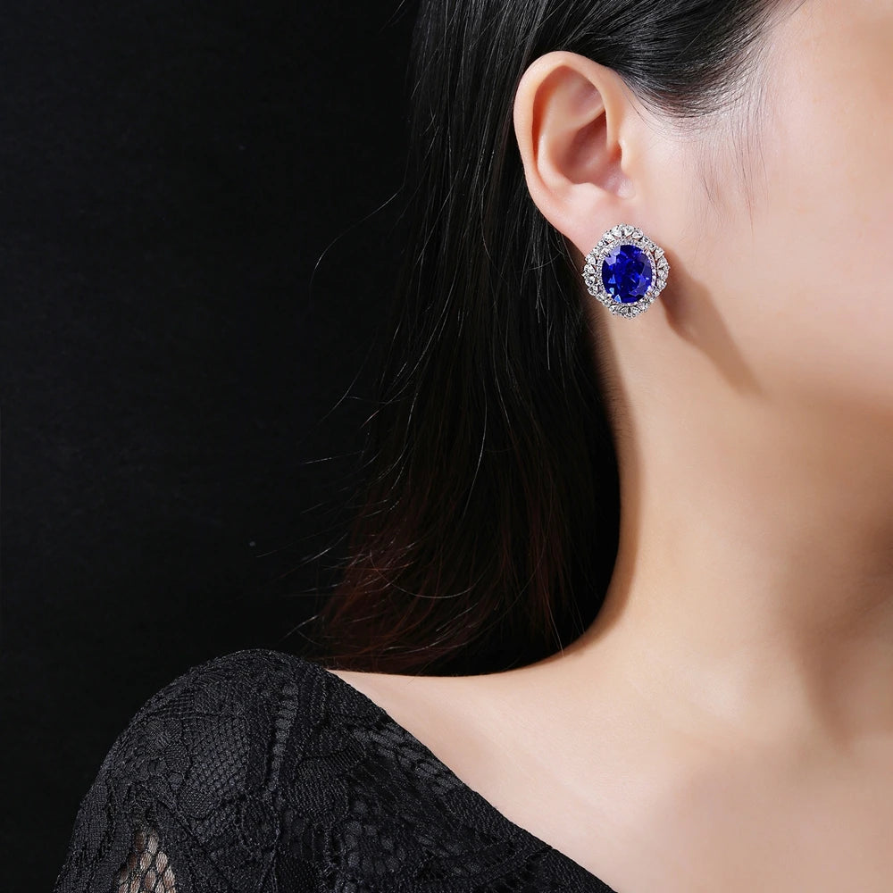 MUSHAN Jewelry Factory S925 Sterling Silver Stud Earrings Light Luxury and HighEnd Electroplated Gold HighCarbon Diamond Jewelry