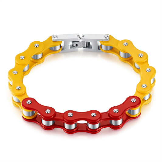 European American Fashion Simple Hip-Hop Style Men's Stainless Steel Cuff Bracelet Classic Locomotive Chain Jewelry-Wholesale