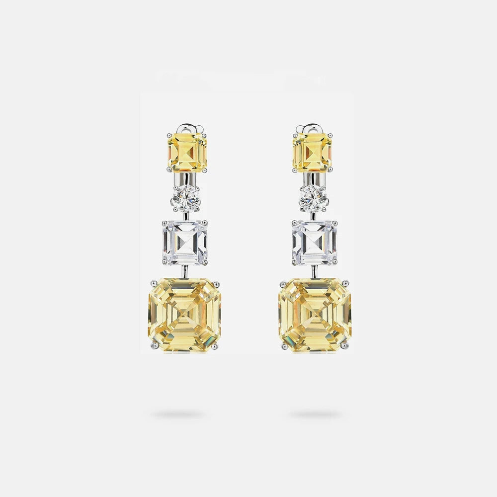 MUSHAN Jewelry Factory S925 Sterling Silver Stud Earrings Light Luxury and HighEnd HighCarbon Diamond Electroplated Gold Jewelry