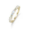 ArtistA Abiding 925 Sterling Silver Round Oval Pear Milky Blue Moonstone Rings Cluster Halo Engagement Ring Stackable Band for Women