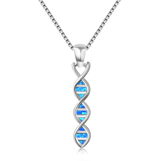 Aobao Christian Silver Plated Geometric Copper Opal Lariat Box Chain Gift Necklace