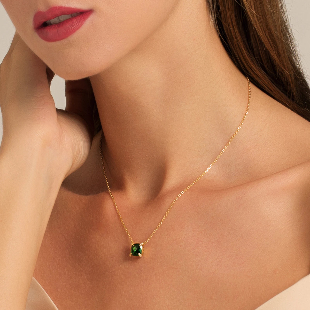 ArtistA KRKC 5A Zircon 18K Real Gold 925 Sterling Silver Diamond Pendant Birthstone Necklaces for Women