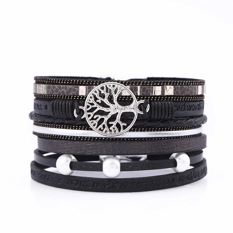 Cross-border Tree Life Magnetic-Clasp Womens Bracelet for Embossed Letter Zhejiang Gift European American Style