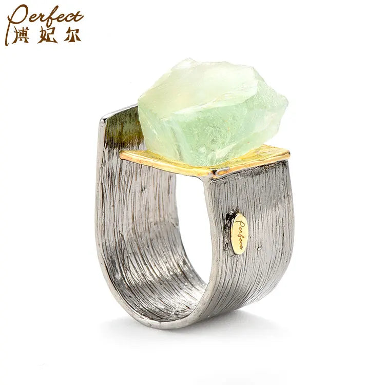 Fashionable Selling Custom Irregular Recycled Big Stone Rings
