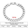 RINNTIN SB Finding Jewelry Men Cuban Link Chain Bracelet Custom Pulsera Men Hip Hop 925 Sterling Silver Chain Bracelet