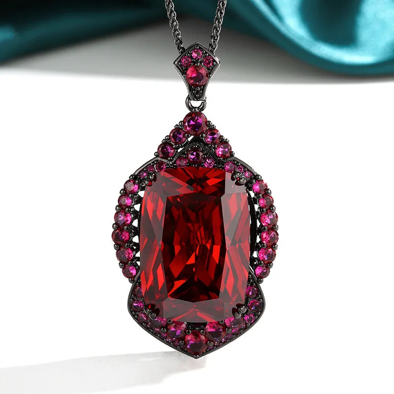 REDheart Brass Inlaid Zircon Plated Flower Shape Rhodium Plated Black Gold Round Brilliant Cut Diamond Luxury Women's Jewelry Set