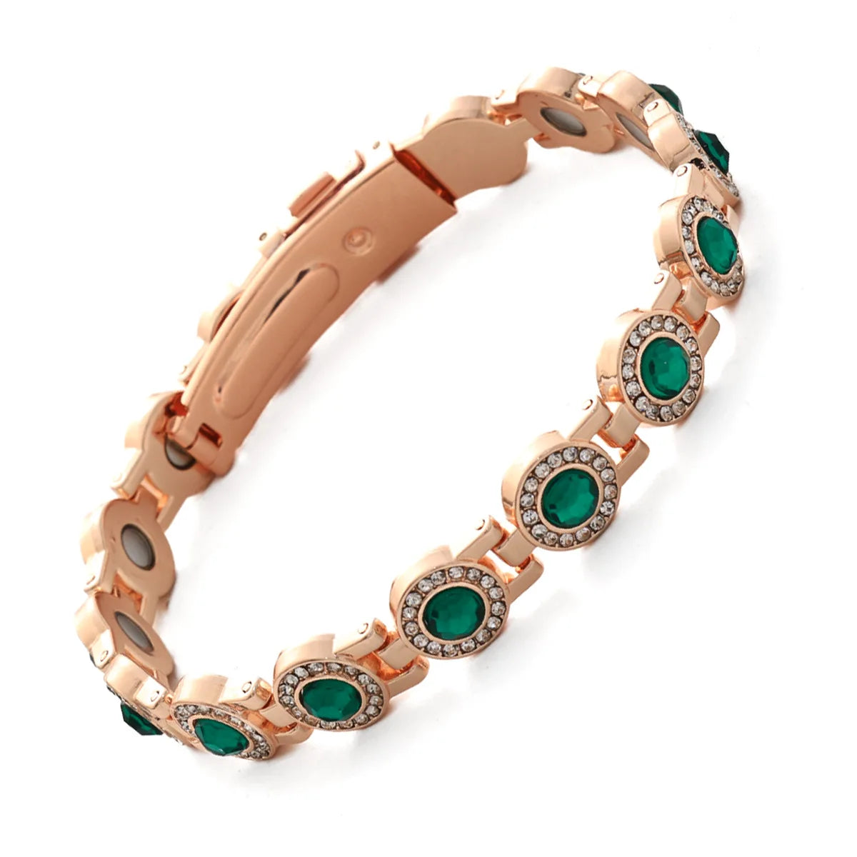 Euro-American Cross-border Hot-selling Magnetic Bracelet Stylish Luxury Lucky Clover Design Kevlar Natural Stone Single-Row