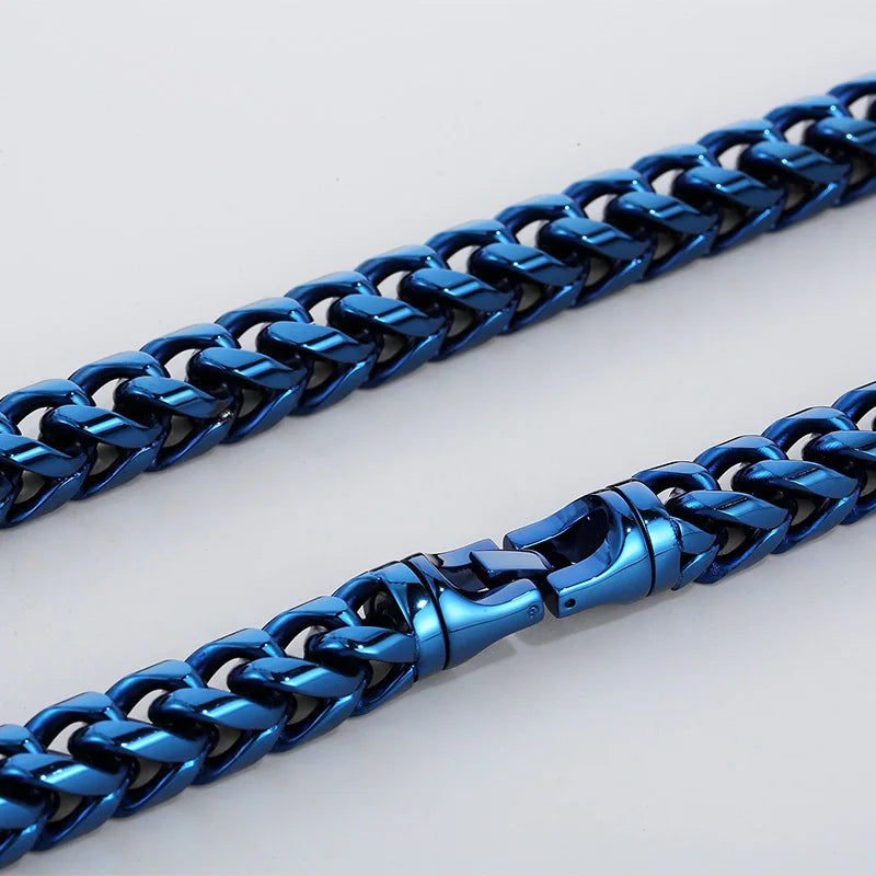 REBEL 650mm Fashion Gold/Silver/Black/Blue/Rainbow Stainless Steel Herringbone Chain Link Necklace