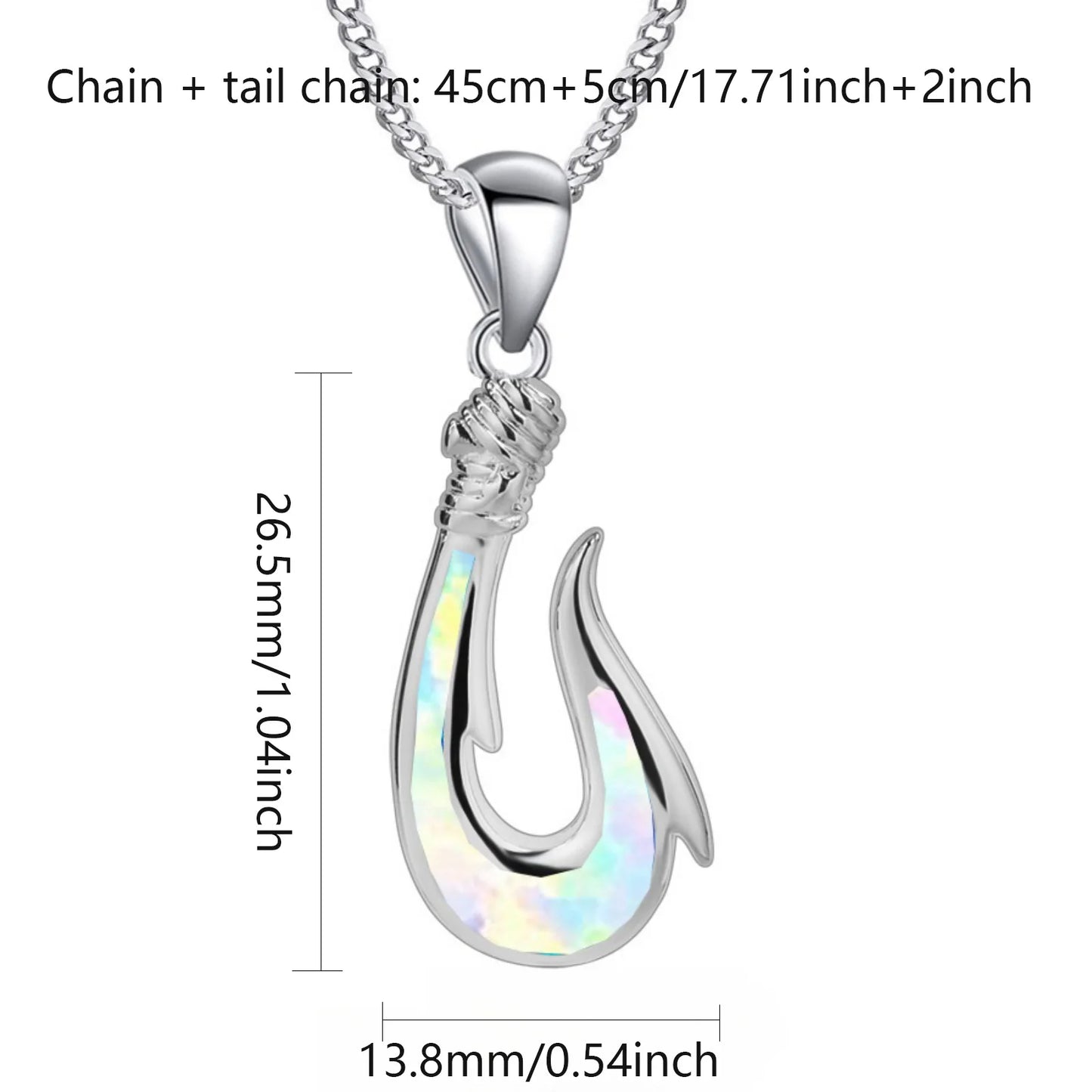 Ocean Theme fish hook Necklace Aobao Opal Inlaid Starfish Detail Fashion Jewelry