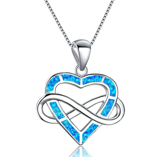 Aobao Wireless Love Heart Pendant Jewelry Wholesale with Opal Inlay