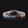 Gemfiori Abiding OEM ODM Colored Gemstone 5MM 7IN 11g 925 Silver Garnet Citrine Peridot Topaz Natural Gemstone Tennis Bracelet